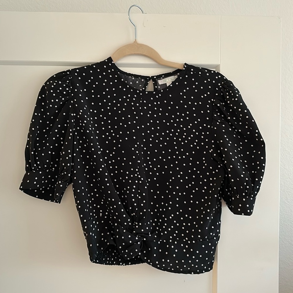 Polka Dot Cropped Blouse